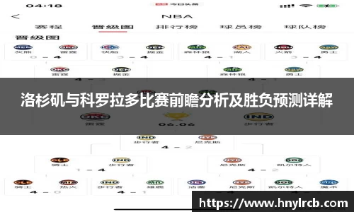 洛杉矶与科罗拉多比赛前瞻分析及胜负预测详解